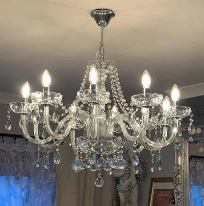 Maxax 12-Lights Classic / Traditional Candle Style Crystal Chandelier  #MX17020-12-P
